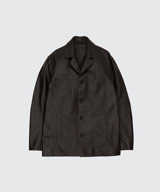 極美品❕ cow leather car coat Black large 黒 COW LEATHER CAR COAT (Black) | 牛革 | カーコートジャケット – FIDELITY