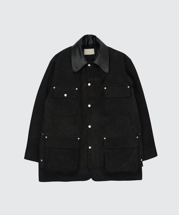 Nuback Leather Coverall Jacket