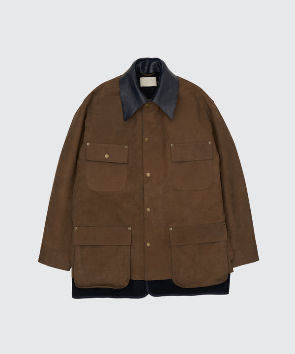 Nuback Leather Coverall Jacket