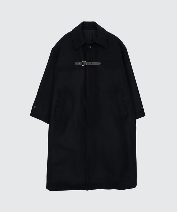 Wool Melton Big Balmacaan Coat