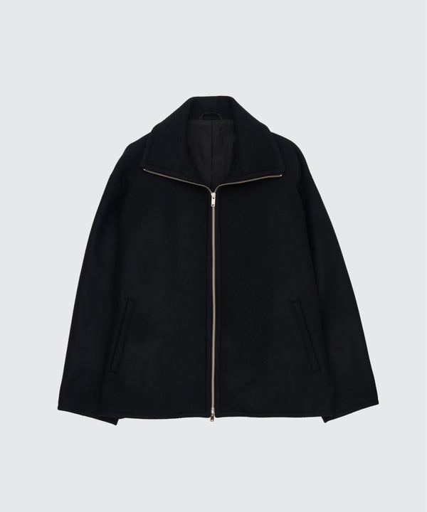 Wool Melton Stand Collar Zip Blouson