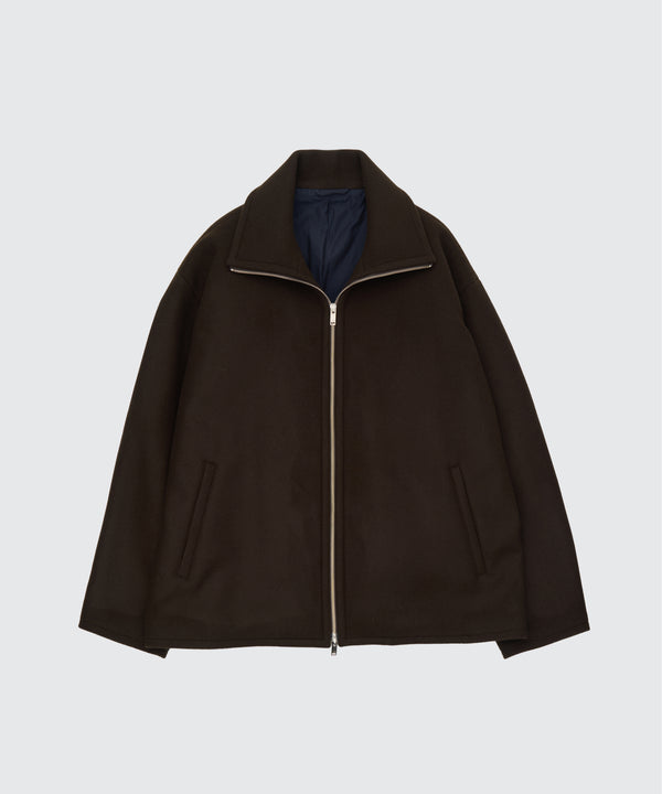 Wool Melton Stand Collar Zip Blouson