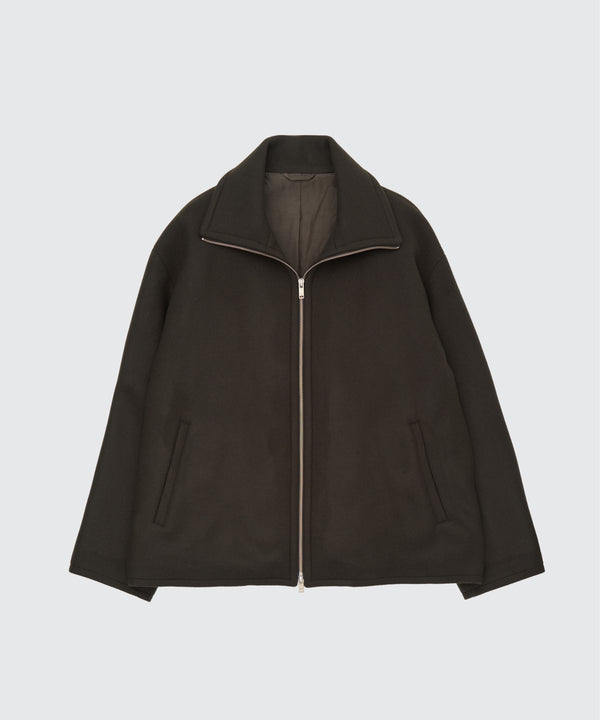 Wool Melton Stand Collar Zip Blouson