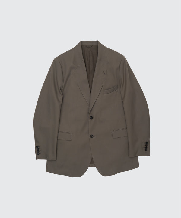 Wool Gabardine Collar Disappeared Blazer