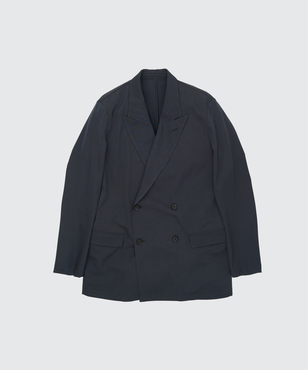 Wool Washer Twill Double Breasted Jacket