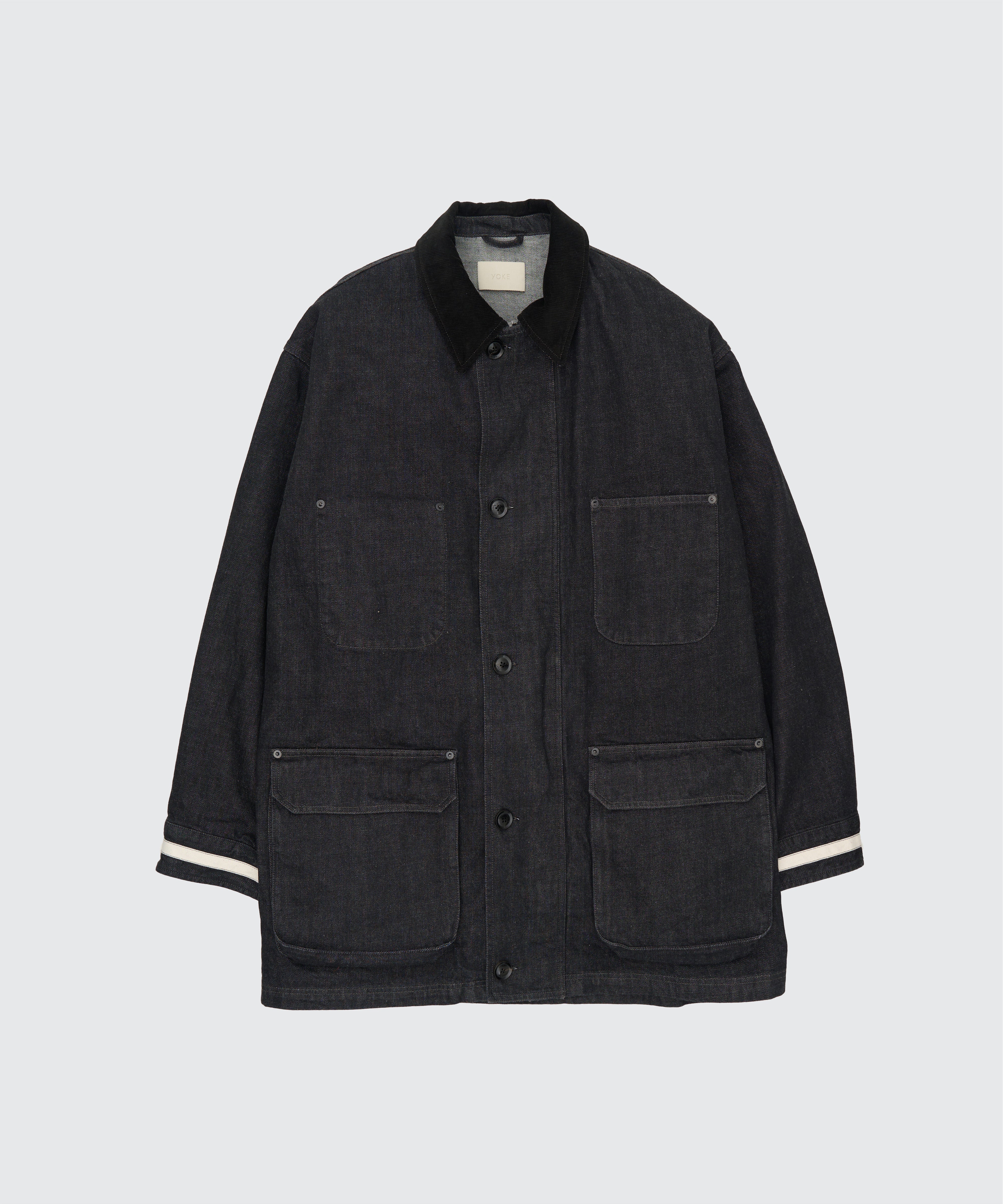 【新品タグ付】enof wool rever half coat 01 ブラック GULLAM Exclusive. 71-1220. VINTAGE LINEN 100% SHAWL COLLAR