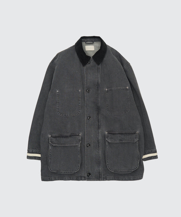 Vintaged Denim Coverall Half Coat