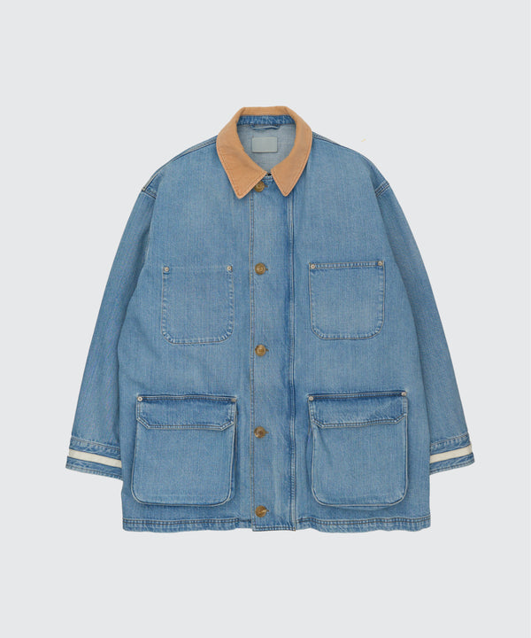 Vintaged Denim Coverall Half Coat