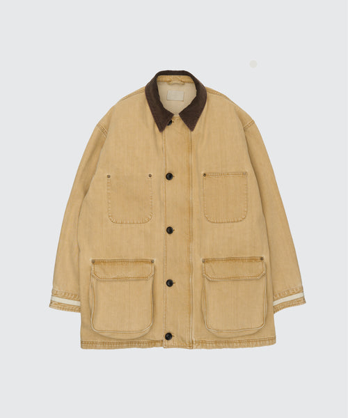 Vintaged Wash Denim Coverall Half Coat | YOKE Official Website