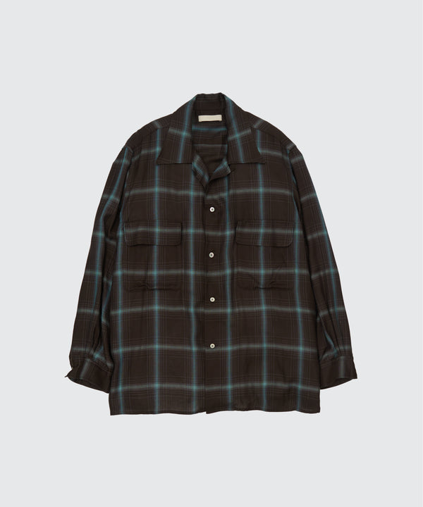 Rayon Wool Ombre Plaid Wpocket Shirt