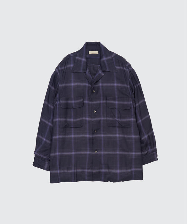 Rayon Wool Ombre Plaid Wpocket Shirt
