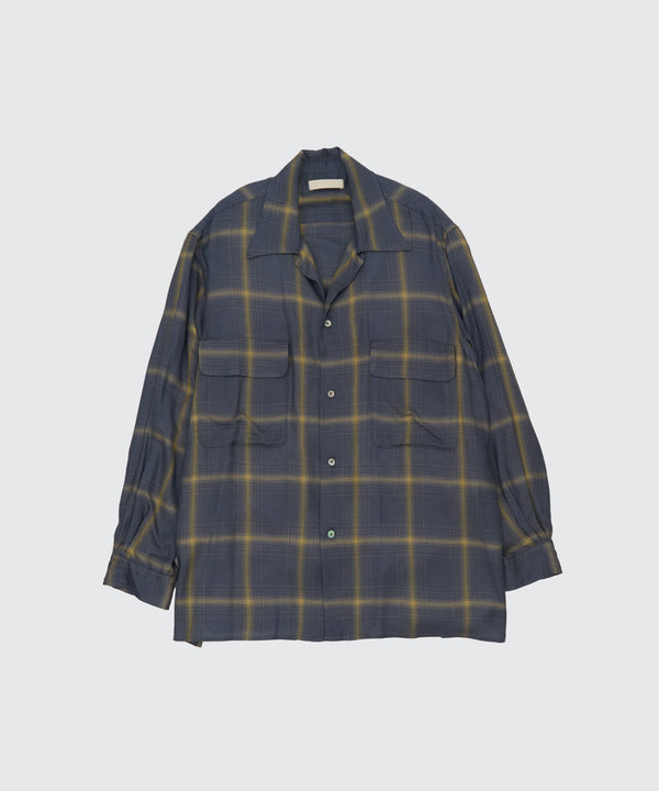 Rayon Wool Ombre Plaid Wpocket Shirt