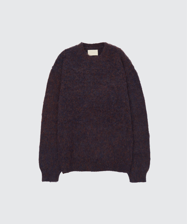 3Color Mix Baby Alpaca Crewneck Sweater