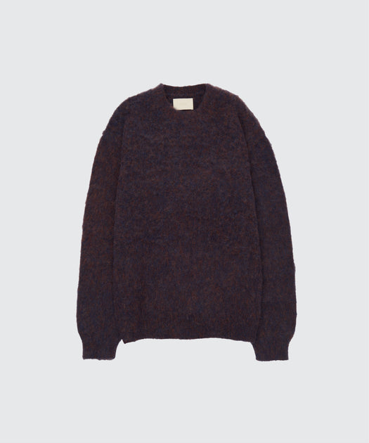3Color Mix Baby Alpaca Crewneck Sweater | YOKE Official Website