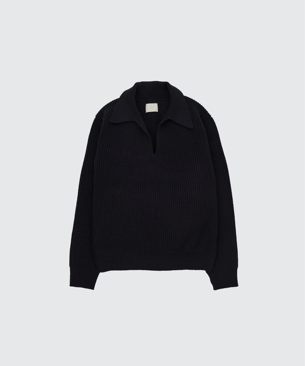 Wool Rib Skipper Sweater