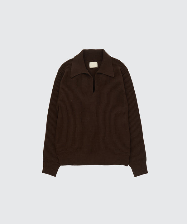 Wool Rib Skipper Sweater