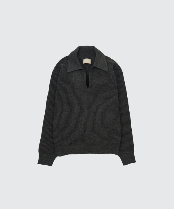 Wool Rib Skipper Sweater