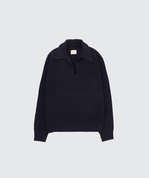 Wool Rib Skipper Sweater