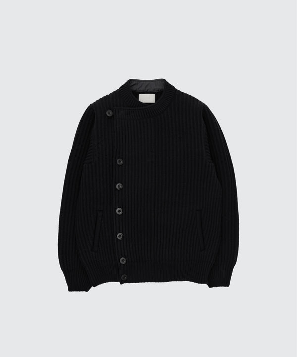 Wool Double Breasted Knit Blouson