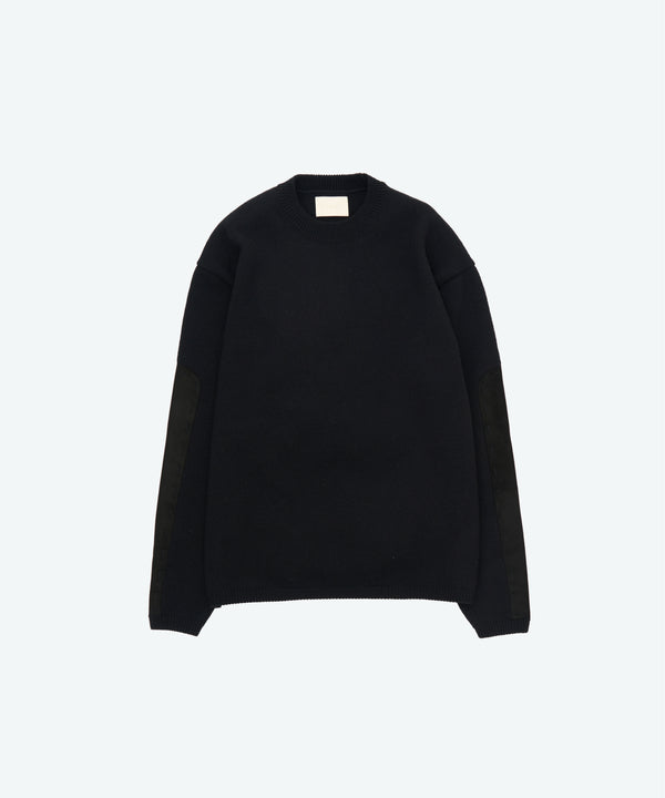 Suede Leather Elbow Patch Sweater