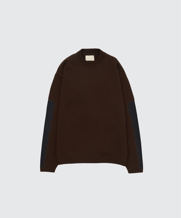 Suede Leather Elbow Patch Sweater