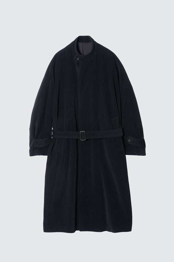 Angora Wool Stand Collar Over Coat