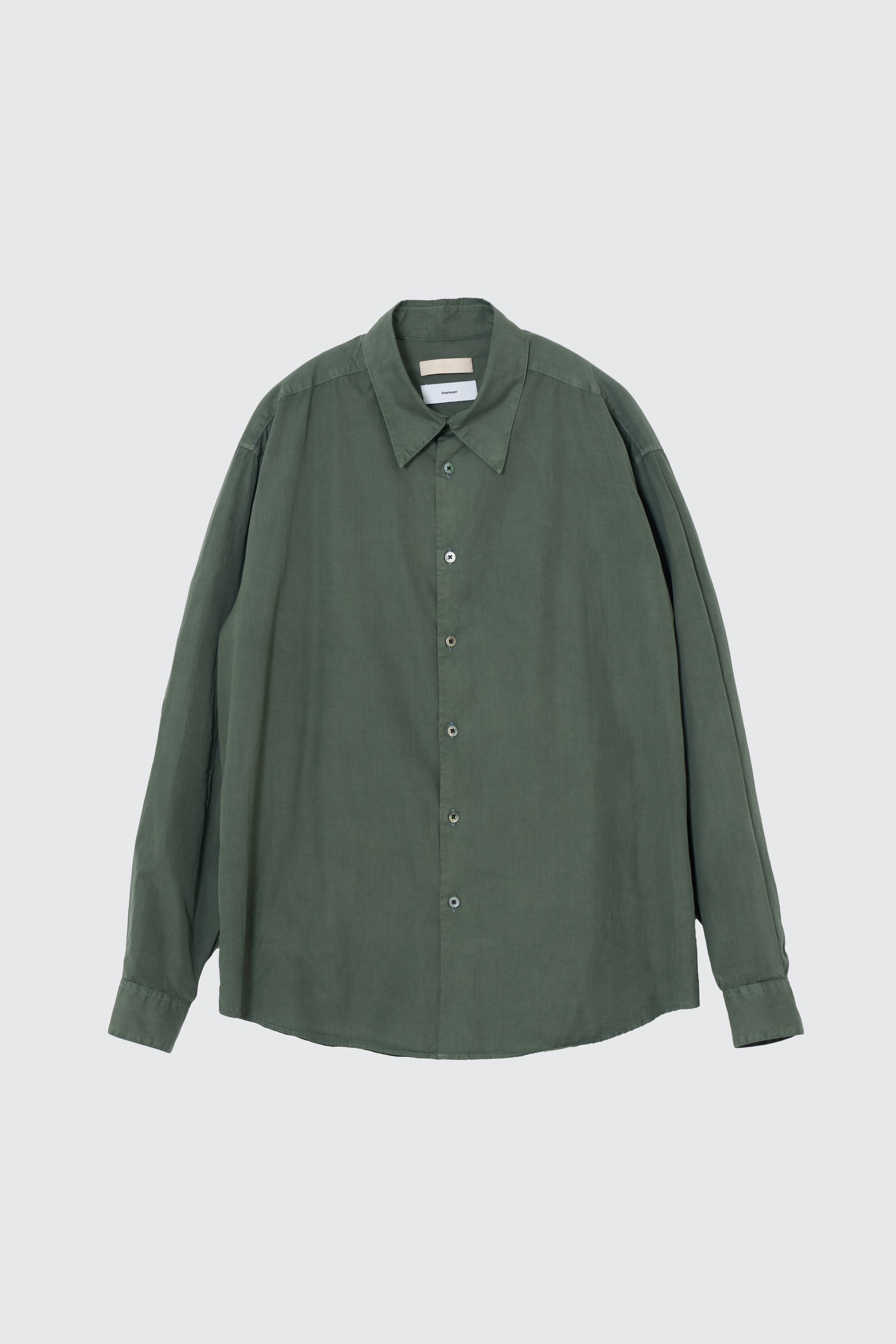 YOKE（ヨーク） Graphpaper（グラフペーパー）ピグメントダイコットンレギュラーシャツ グリーン