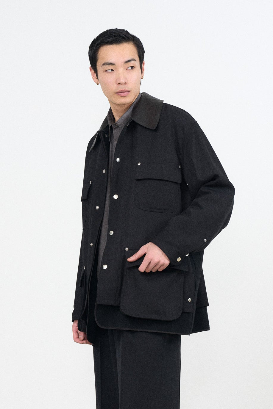 Wool Nylon Gabardine Coverall Jacket | YOKE Official Website