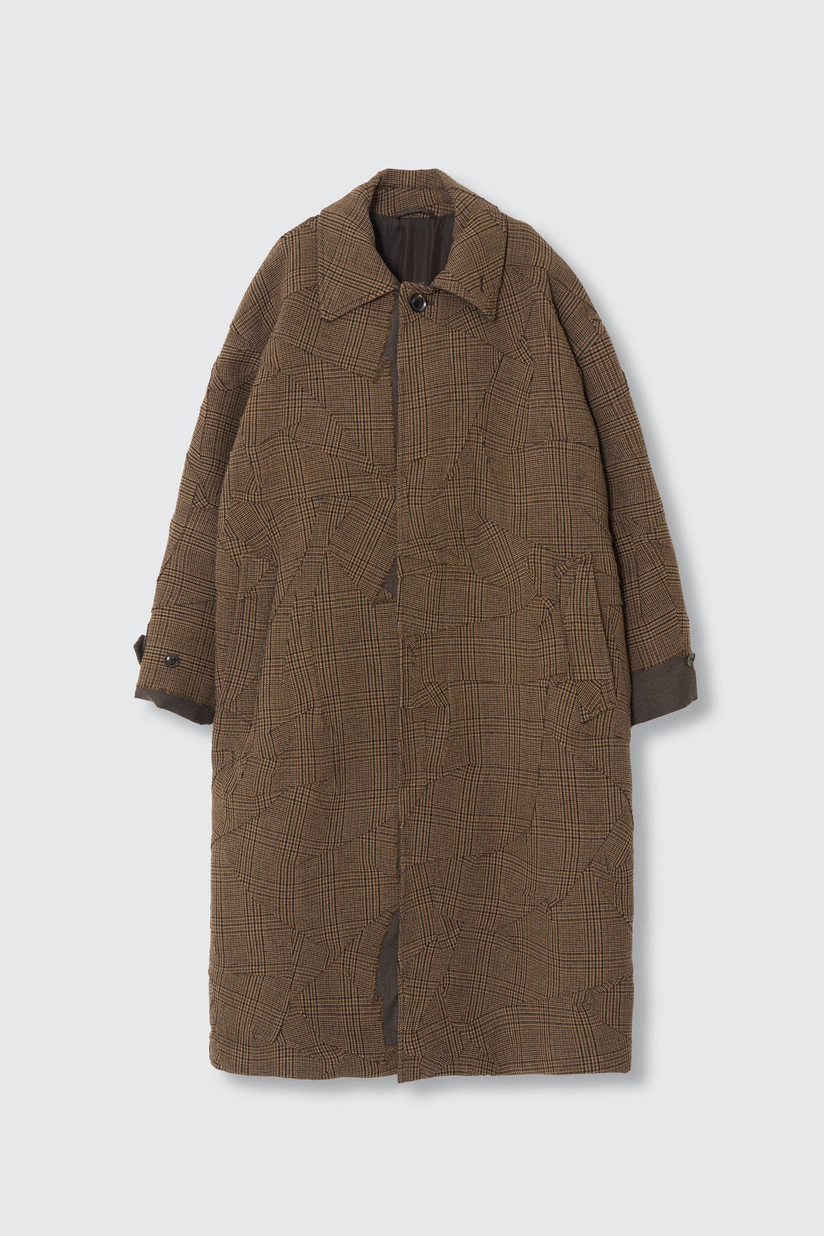 Needlepunched Wool Tweed Balmacaan Coat