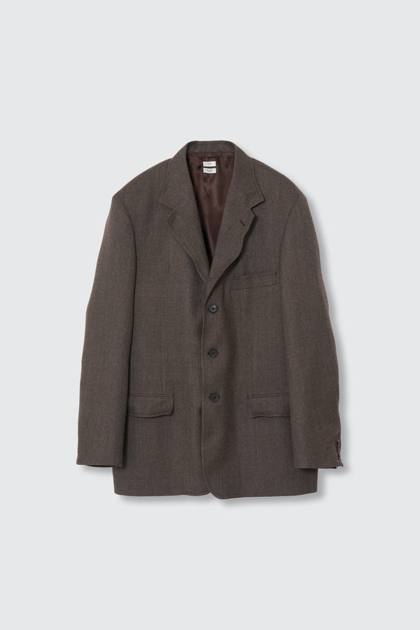 Wool Saxony Sculptural Wired 3B Blazer