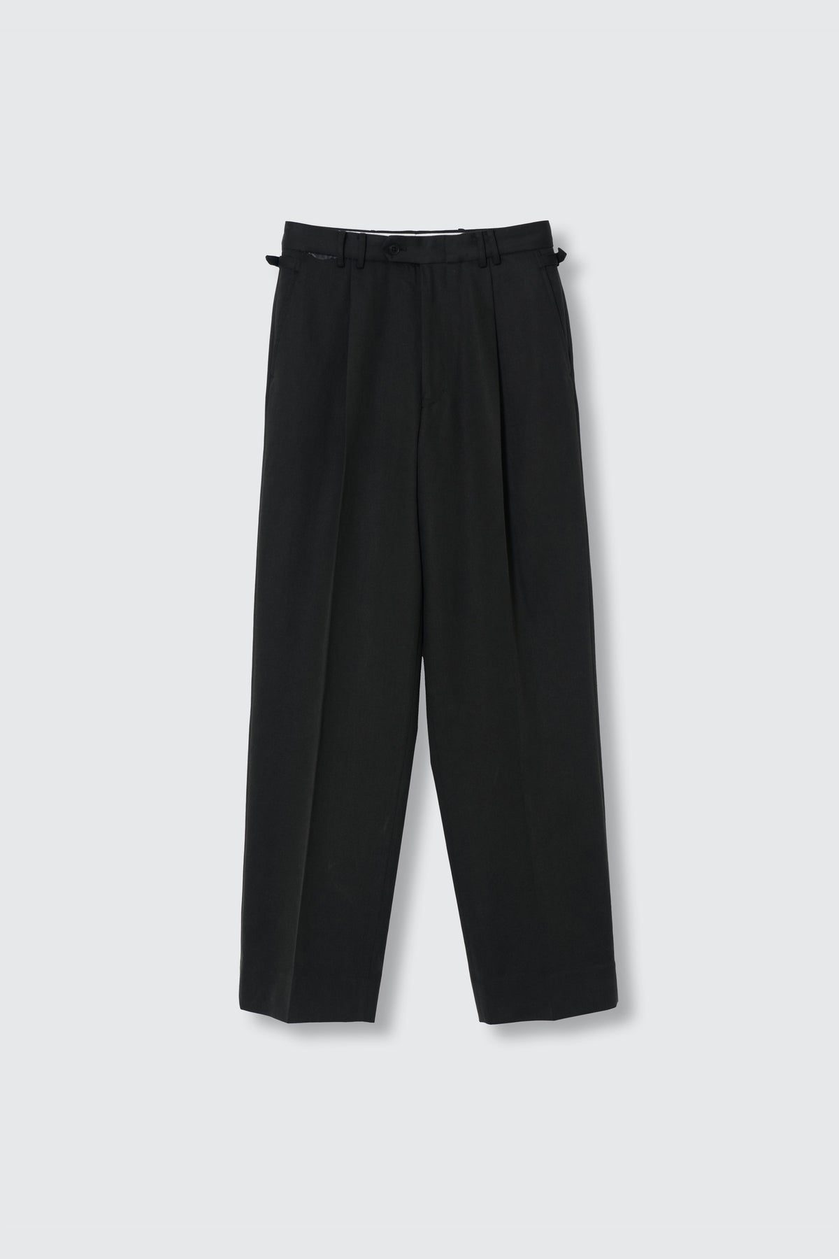 Tencel Cotton Twill 1Pleated Wide Tapered Trousers