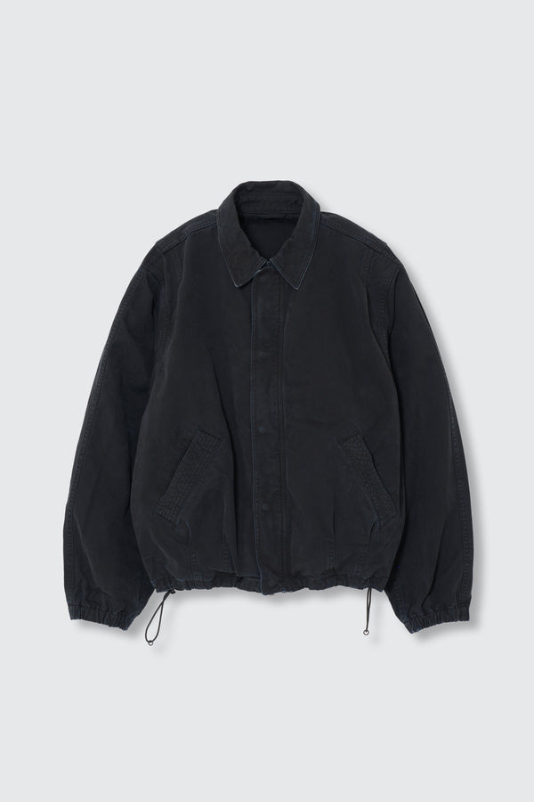 Peached Cotton Twill Garment-Dye Ballon Silhouette Blouson