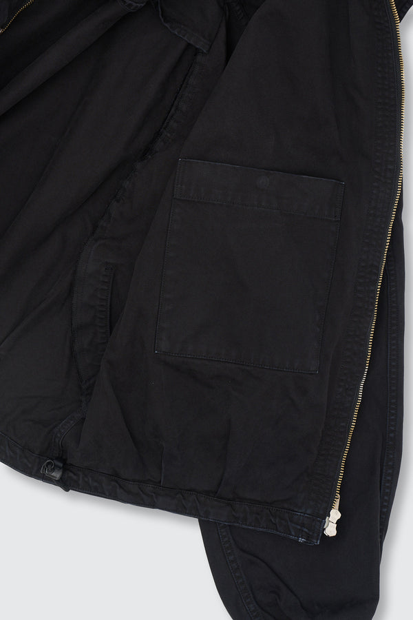 Peached Cotton Twill Garment-Dye Ballon Silhouette Blouson