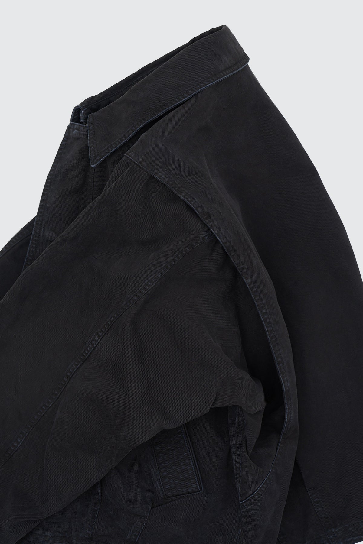 Peached Cotton Twill Garment-Dye Ballon Silhouette Blouson