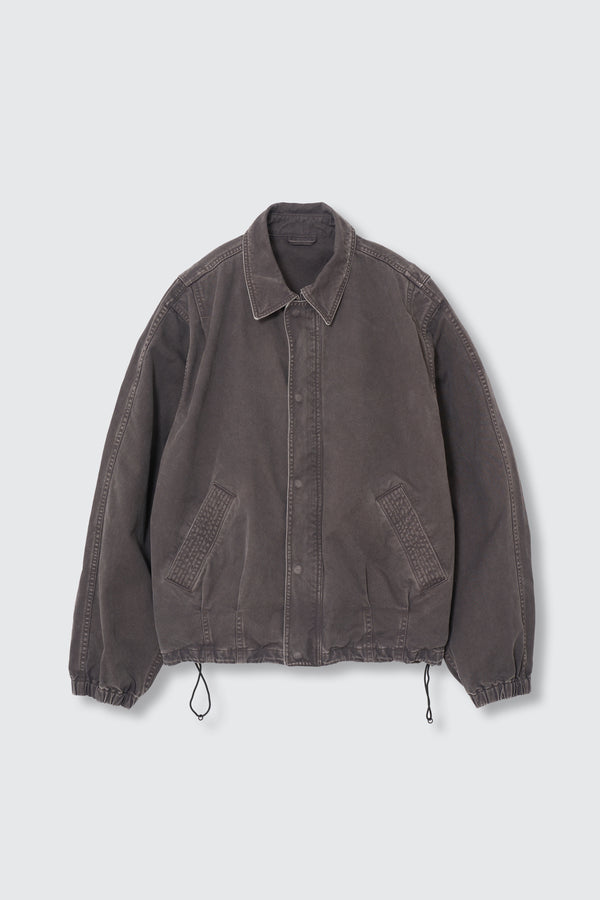 Peached Cotton Twill Garment-Dye Ballon Silhouette Blouson
