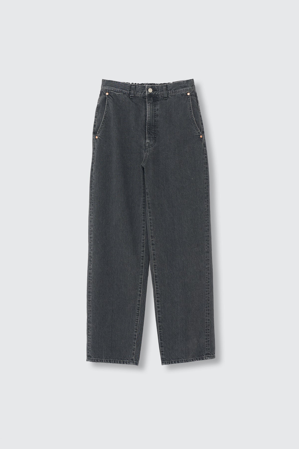 Denim Wide Straight Pants Vintage Wash