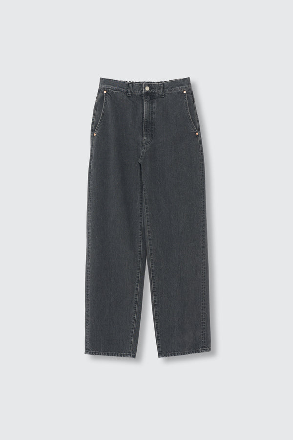 Denim Wide Straight Pants Vintage Wash