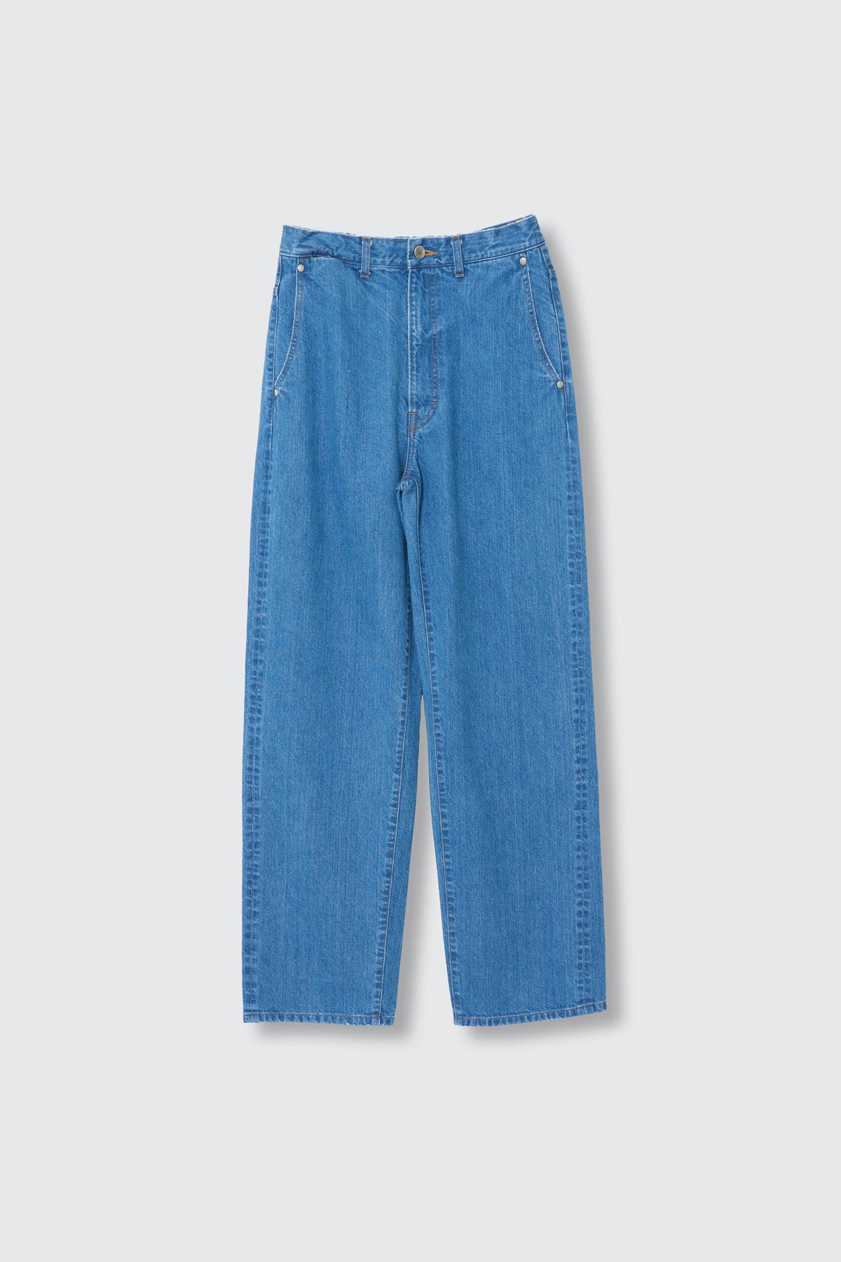 Denim Wide Straight Pants Vintage Wash