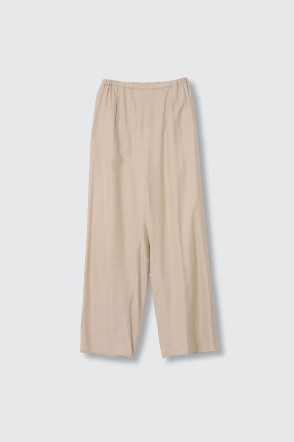 Viscose Lyocell Wool Brushed Twill Front Flat 1Pleated Easy Trousers