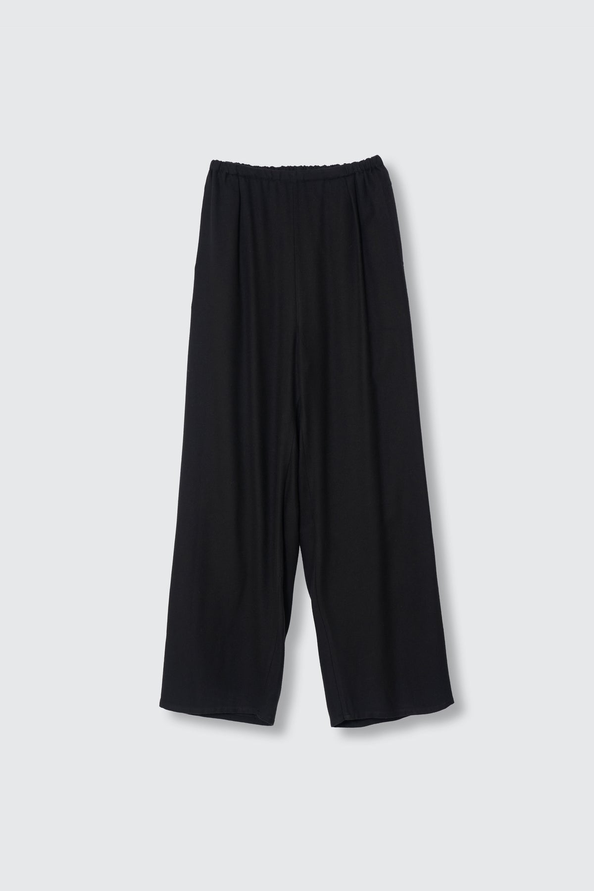 Viscose Lyocell Wool Brushed Twill Front Flat 1Pleated Easy Trousers