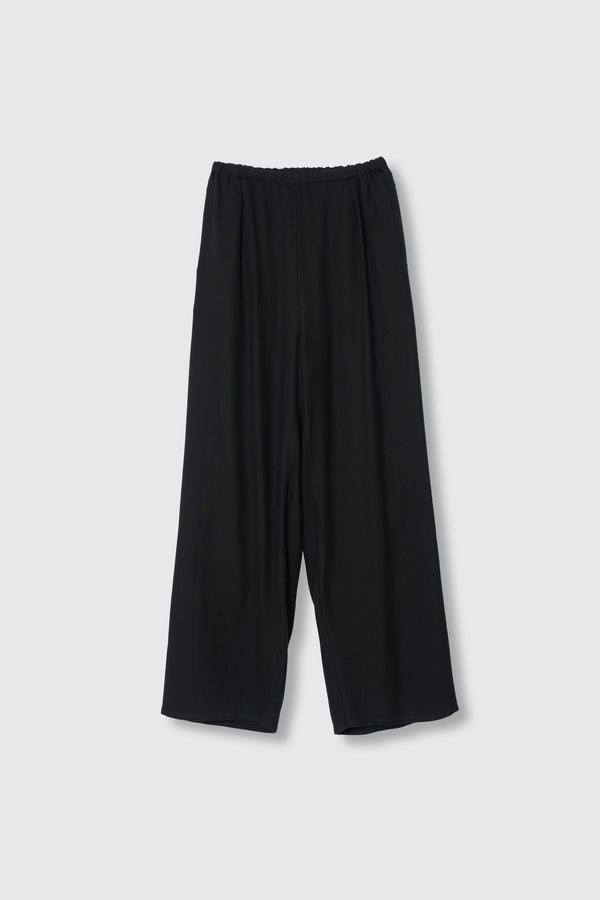 Viscose Lyocell Wool Brushed Twill Front Flat 1Pleated Easy Trousers
