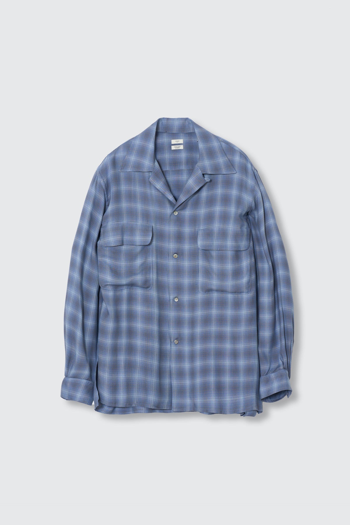Modal Plaid Open Collar Shirt