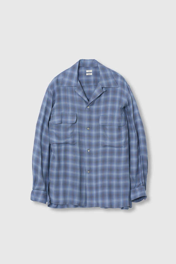 Modal Plaid Open Collar Shirt