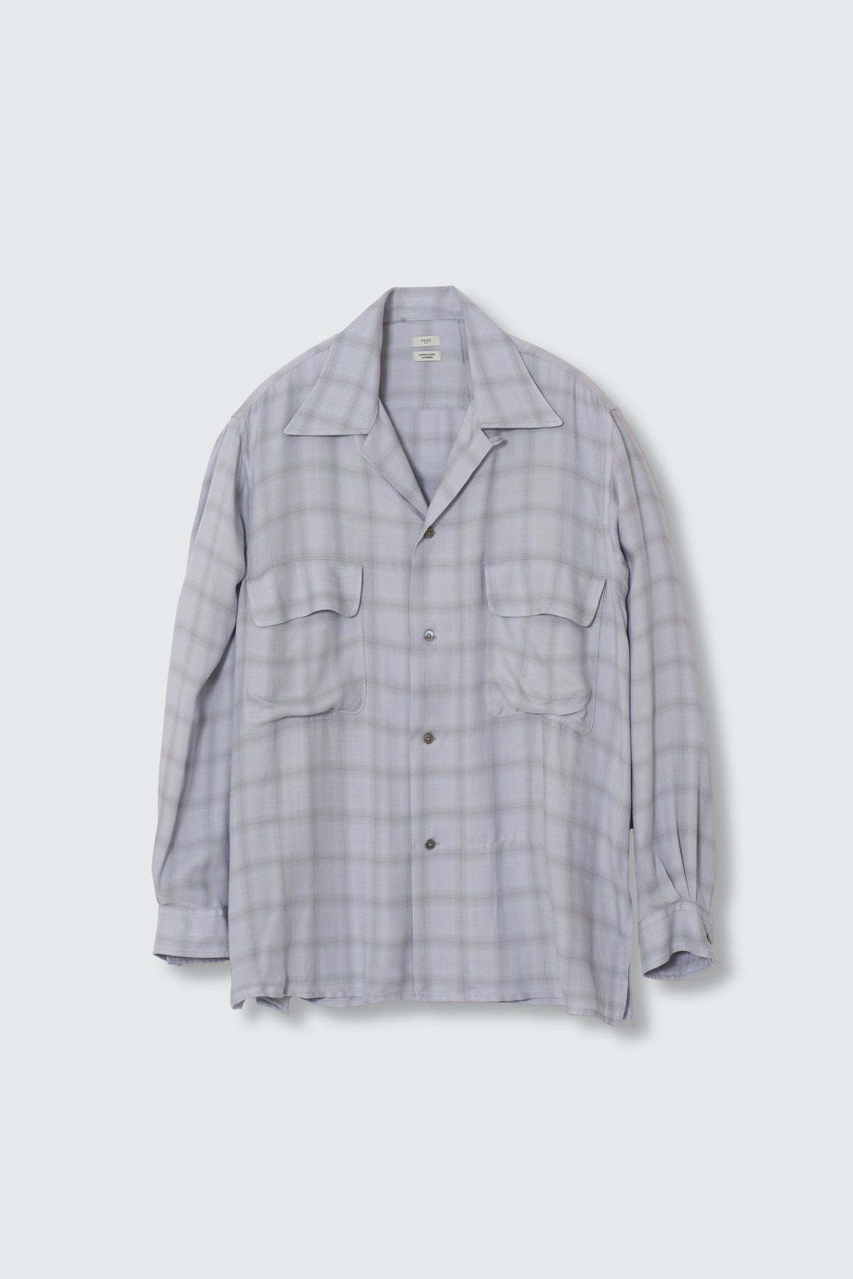 Modal Plaid Open Collar Shirt