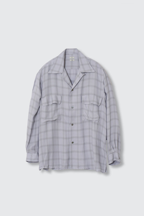 Modal Plaid Open Collar Shirt