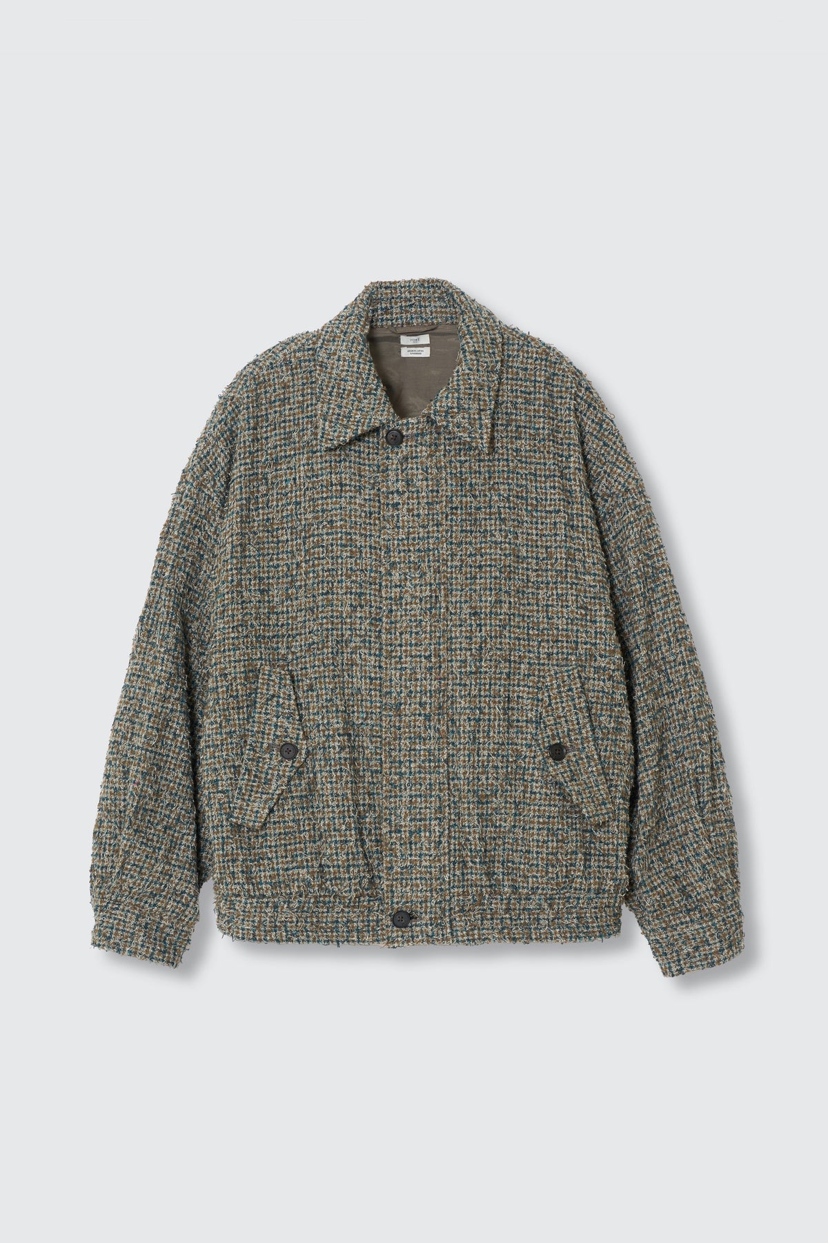 Needlepunched Cotton Plaid Drizzler Jacket