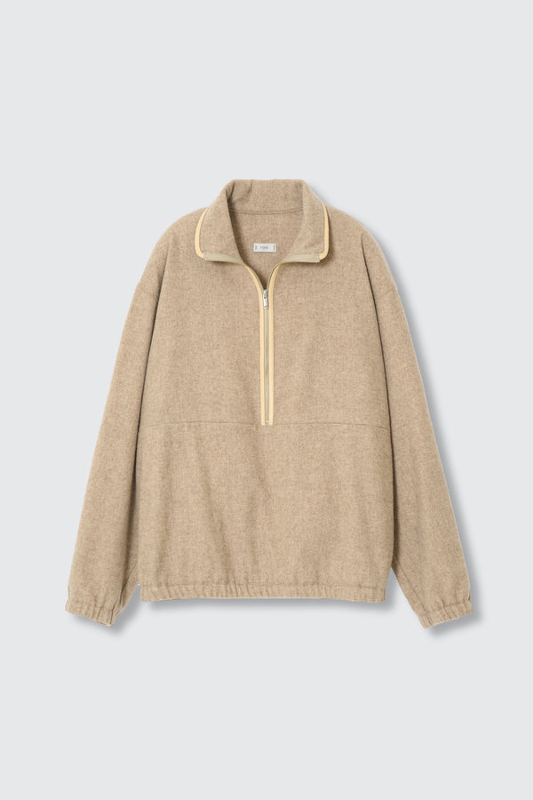 Wool Cashmere Fleece Half Zip Pullover
