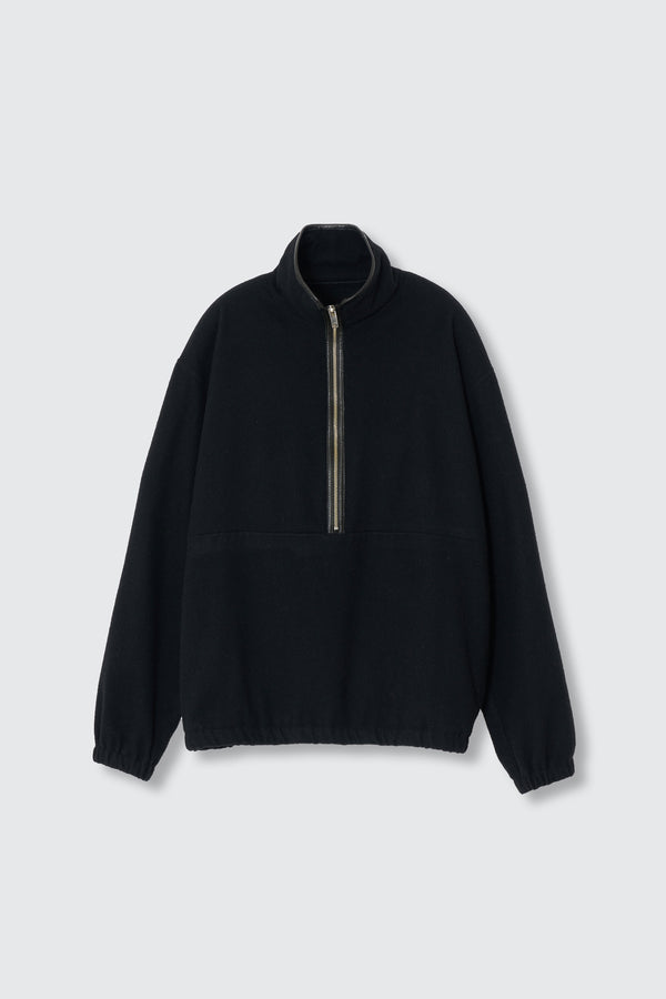 Wool Cashmere Fleece Half Zip Pullover