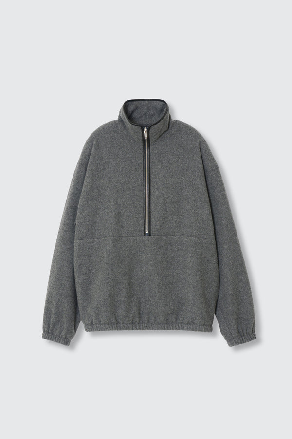 Wool Cashmere Fleece Half Zip Pullover