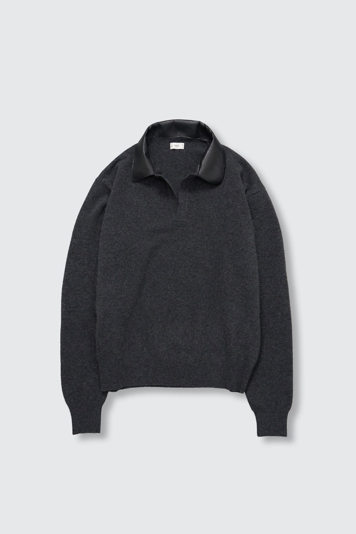 Extra Super Fine Wool Leather-Trimmed Skipper Sweater